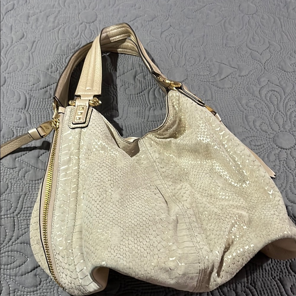 Aimee Kestenberg Cream Textured Hobo Bag